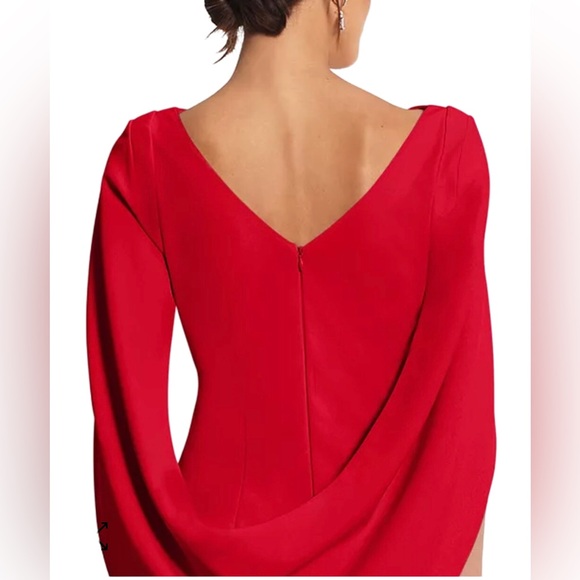 Betsy & Adam Red Caped Sheath Dress Size 10 Brand new with tags - Picture 5 of 11